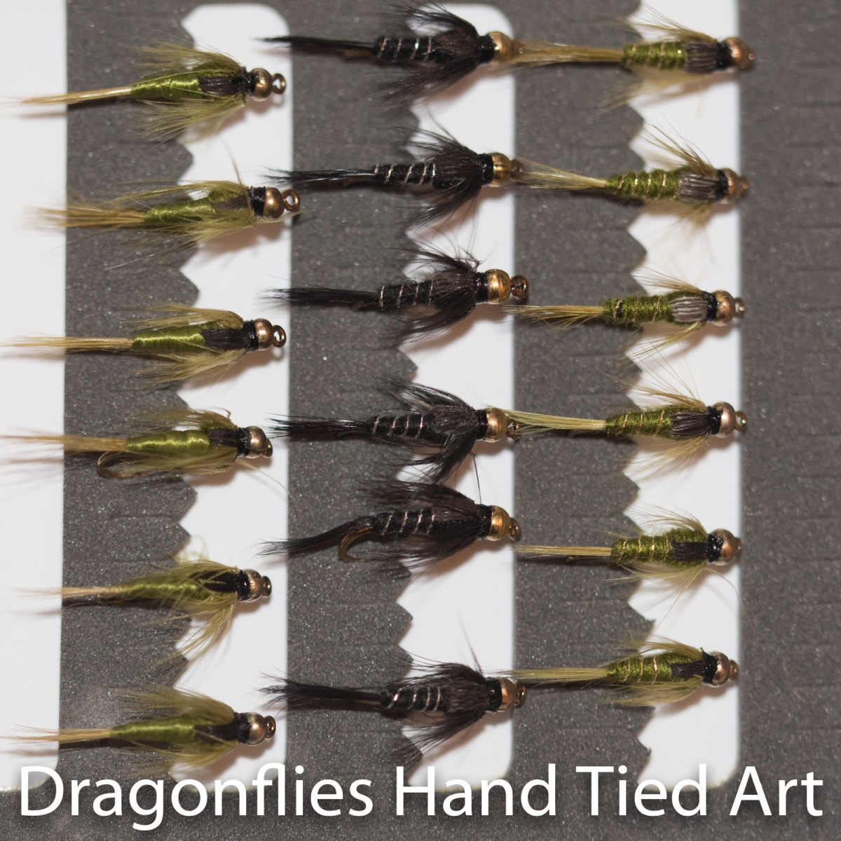 18 Barbless Gold Head Nymphs Trout Fly fishing Flies Rough Olive, Pond  Olive & Black Nymph - Dragonflies