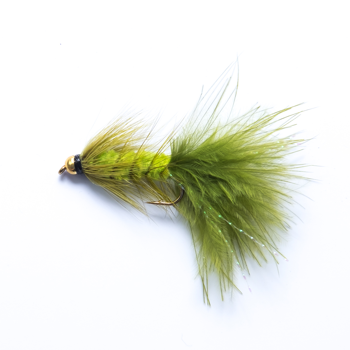 Olive gold head Woolly Bugger Lure - Dragonflies